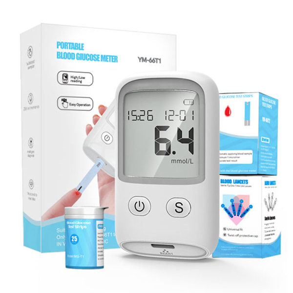 Hemoglobin Tester Hemoglobin Testsett Glucometer Måler Blodsukker, 50 Tester