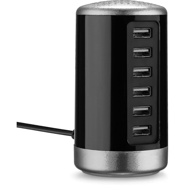 USB väggladdare, 30w 6-portars bordsladdare USB laddstation med smart identifieringsteknik för Iphone, Ipad, Android och så gott som alla andra