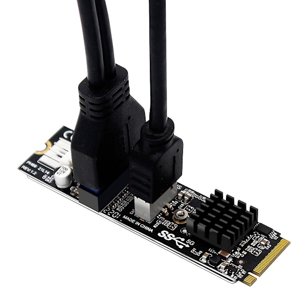 Ph69 M.2 M Key Pcie Till Usb 3.1 Front Expansionskort 5gb Typ C+19/20pin Adapter Expansionskort Med