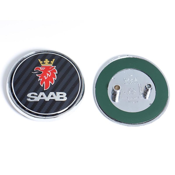 68mm 2 3 Pins Saab Car Front Hood Motorhjelm Logo Bagkoffert Kofanger Badge Til Saab 9 3 9 5 9-3 9-5 Saab Emblem Sticker Accessories Vit M
