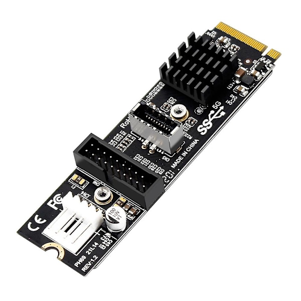 Ph69 M.2 M Key Pcie Till Usb 3.1 Front Expansionskort 5gb Typ C+19/20pin Adapter Expansionskort Med
