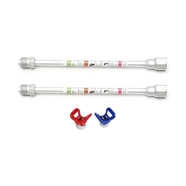 2 stk Luftløse Sprøytepistol Forlengelsesstang Spray Aluminium Legering 2 stk Dyseseter Vakt For Ai