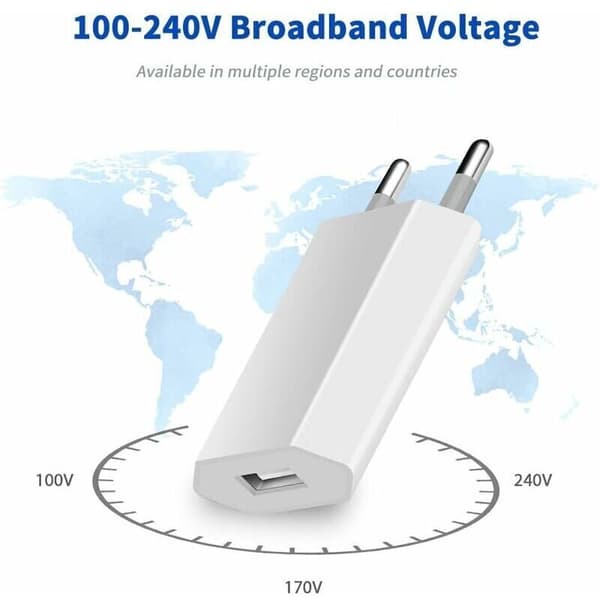2-pak opladere til iPhone. Universal USB hurtigopladerstik/AC-adapter til USB-vægoplader kompatibel med iPhone (sort)