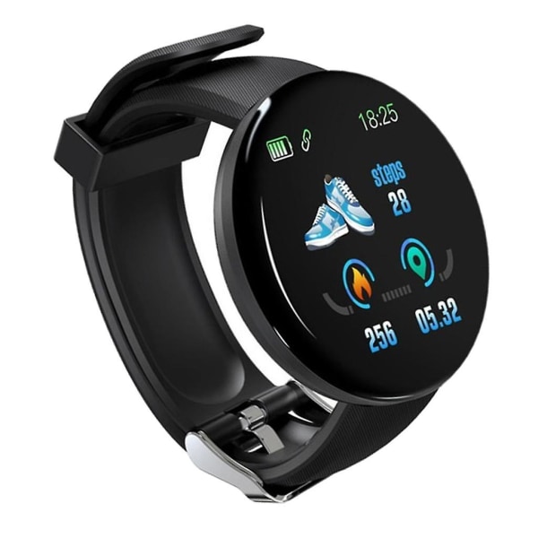 D18 Bluetooth Smart Urbånd Fitness Sport Tracker Vandtæt Unisex Sort