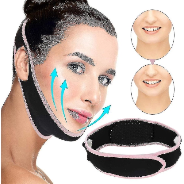 V-lyftmask, dubbelhakreducerare, V-linjemask, ansiktsbantningsmask, smärtfritt ansiktslyftbandage