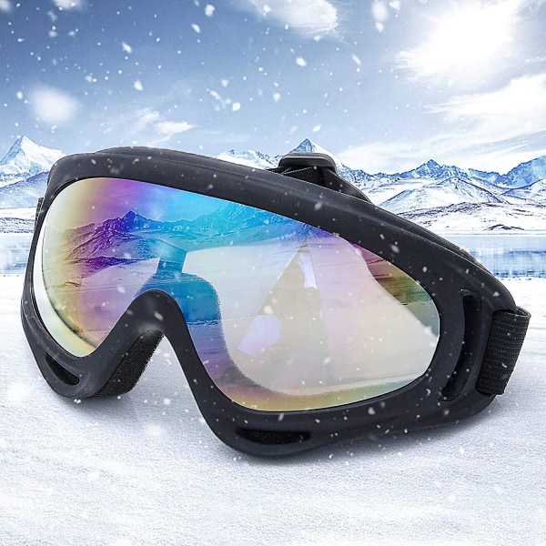 Skibriller Unisex vindtæt UV-beskyttelse Snescooterbriller White,S
