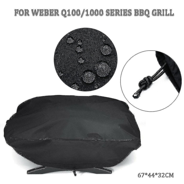Vandtæt bærbart grilldæksel til Weber 7100, Q1000-serien, beskyttelse mod al slags vejr