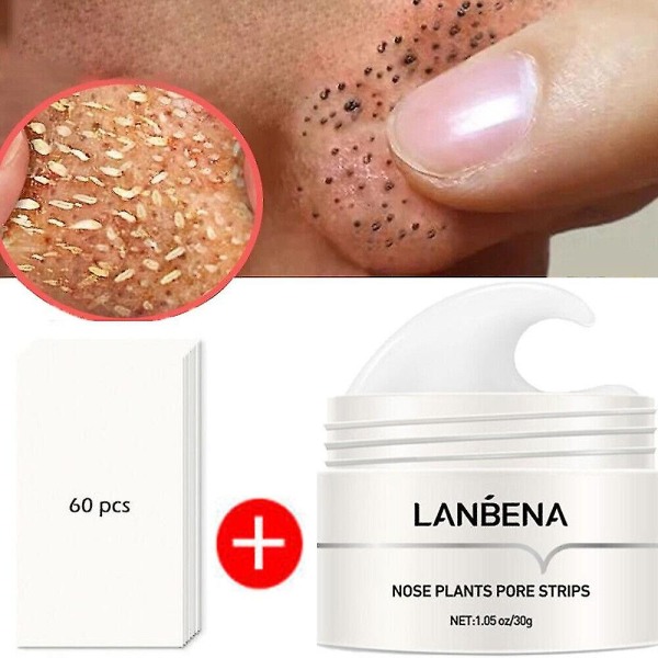 Lanbena Blackhead Remover Cream - Planteporestrimler - Acne Peel-off ansigtsmaske