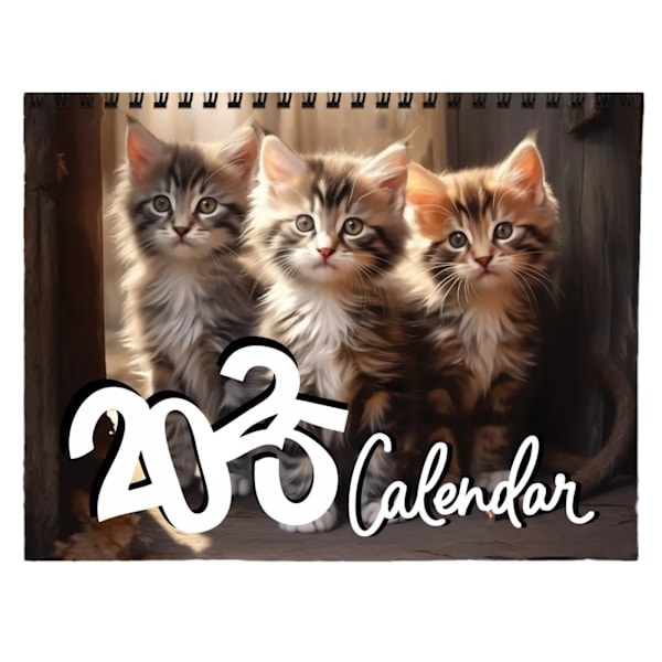 2025 kalenteri spiraalikalenteri seinäkalenteri söpö kissa kalenteri muodikkaat kissat Kitty-kissa kalenteri