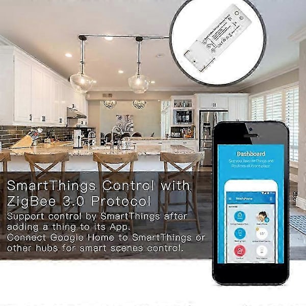 Smart ZigBee 3.0 Lysdæmper DIY Smart Home Modificeret Kontakt til Plus Alexa Fjernbetjening App