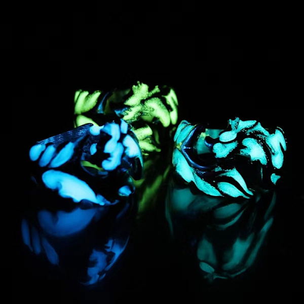 Kylmä Säädettävissä Miesten Luminoiva Punk Retro Luminoiva Lohikäärme Sormus Koru