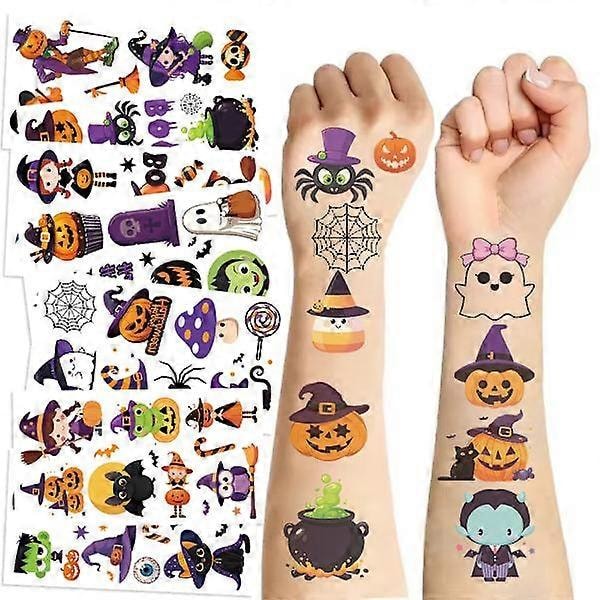Lasten Halloween-tatuoinnit - 10 arkki Halloween-tatuointeja pojille ja tytöille, Halloween-koristelahjat Halloween-sarja (10 kpl/pakkaus)