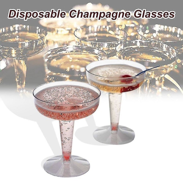 2023 20 stycken klara plast champagneglas kompatibla med party klara plastglas