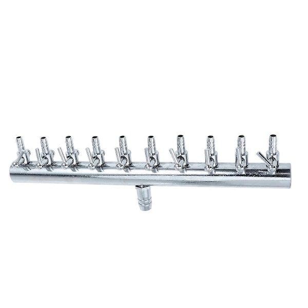 10 måder 8 til 4MM rustfrit stål akvarie udløb inline luftpumpe flow niveau kontrol manifold splitter switch hane ilt rør fordeler sølv