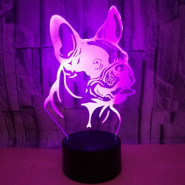 Kreativ 3D Lampe, 3D Effekt med Multi-Farvede Mønstre, Smart Sensor og Farverige Tilstande, Ideel til Soveværelse, Stue og Studie (Sort Bund)