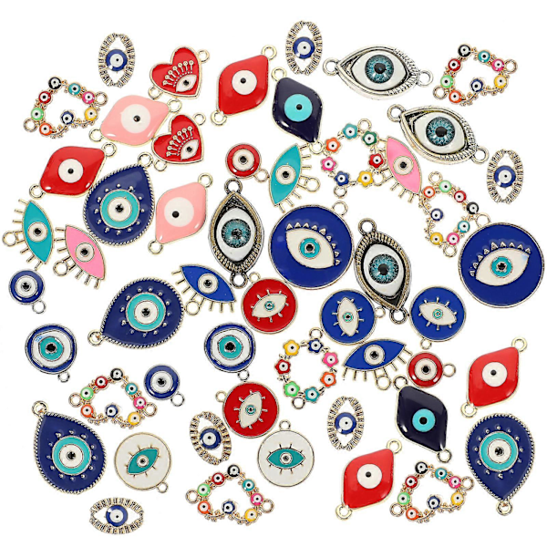 40 st Heminredning Grekisk Öga Berlock Ögonskydd Berlock Amulett Berlocker Ögonglobsberlock