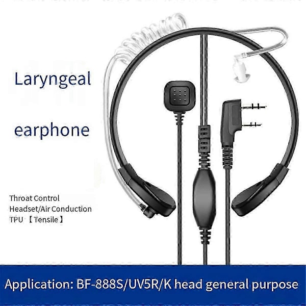 Intercom Halsmikrofon Headset Halsvibration för -UV5R 888S 82 Halsstyrd Luftkanalheadset