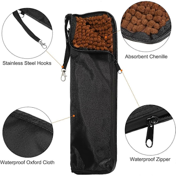 Parasol Taske 15\"x5\" Tykkere Chenille Foldbar Parasol Ærme Dækning Bærbar Vandafvisende Etui til Transport Rejse Hjem Udendørs, Kaffe