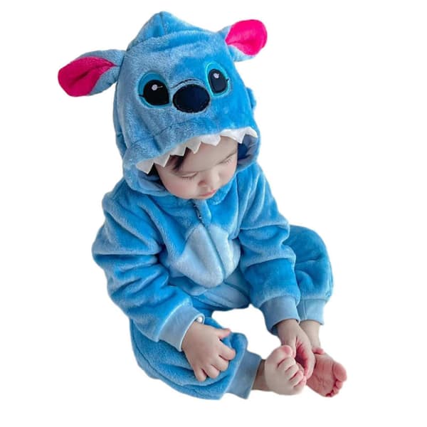 Tecknad Djurform Pyjamas Unik Form Lös Långärmad Nattlinne För Sovrum 100cm Blue Star