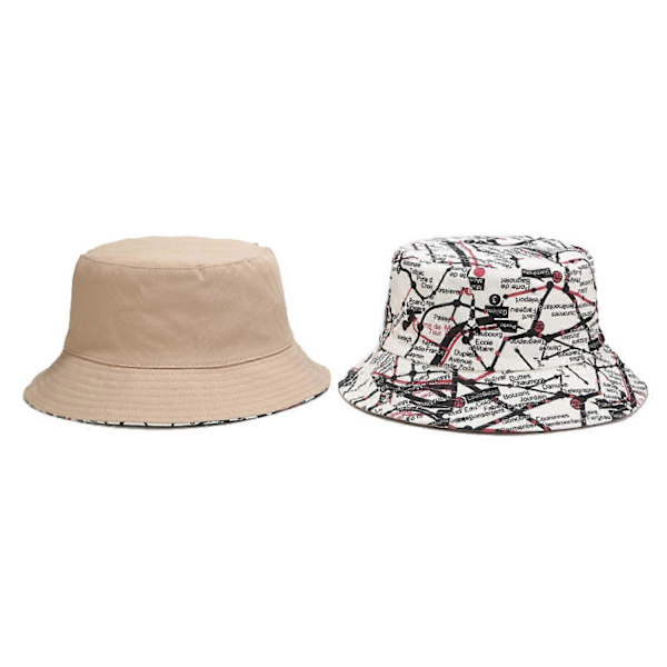 AVEKI Unisex Trykt Dobbeltsidig Reversibel Bucket Hat
