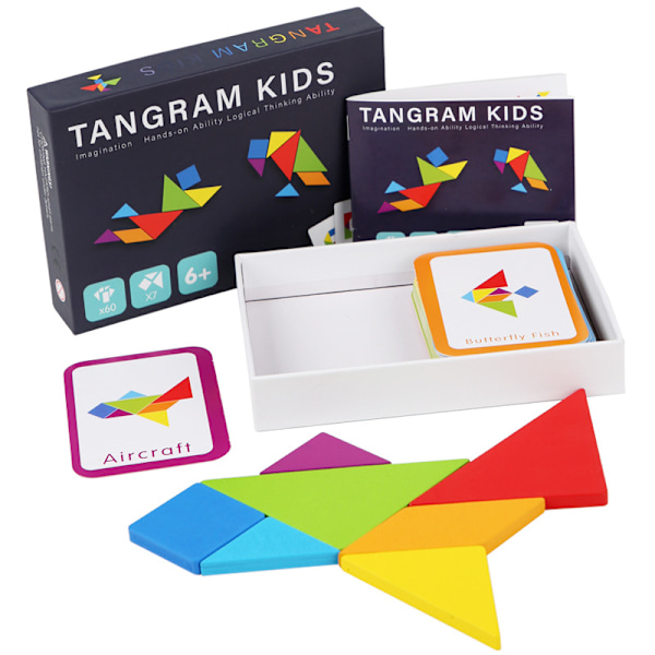 Stort partikel kreativt tangram puslespil børns tidlige uddannelse lærerigt sjovt geometrisk formpuslespil legetøj