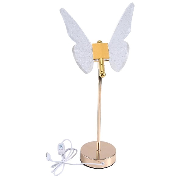 Butterfly Skrivebordslampe Innendørsbelysning Knapp Hjemmedekorasjon Soverom Nattbord Stue Skrivebordslampe Plug-in modell