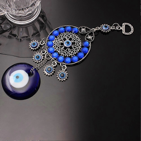 Vindspel Turkiet Oskans Öga Hängen Amulett Hem Väggdekoration Välsignelse Skydd Gåva Drömfångare Blå Rhinestone