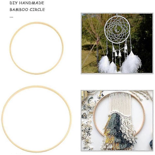 12 stycken drömfångarringar, 15 cm / 20 cm bamburingar DIY bröllops krans hantverk ringar för väggdekoration hantverk torkade blommor jul