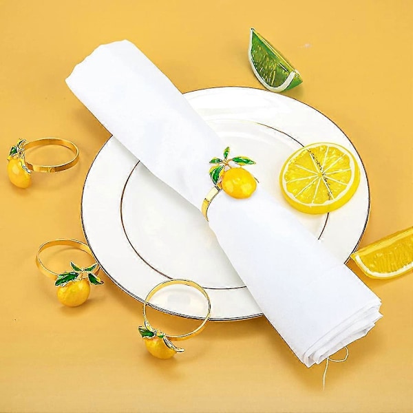 12 stycken citron servettringar sommar servetthållare tropiska frukt servetspänne dekoration för sommar Bi