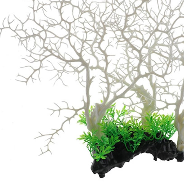 Akvaariokasvit Coral Tree Ornament Vedenalainen Sisustus Ornamentti 15x11 tuumaa Valkoinen