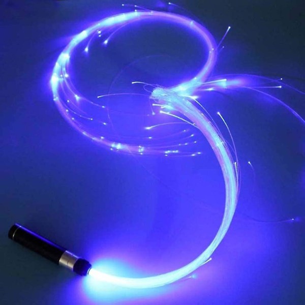 Led Fiber Optic Whip Dans Space Whip Super Bright Light Up 360 Swivel För dansfester Ljusshower Musikfestivaler Purple Light