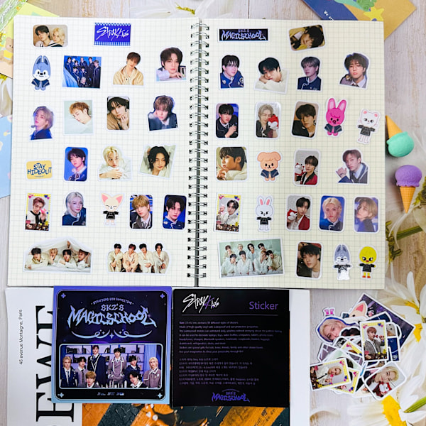 94 StrayKids nye tegneserie-periferi-klistermærker, Lee Yong-bok og Hwang Hyun-chen periferi-notesbogsklistermærker, kuffertklistermærker