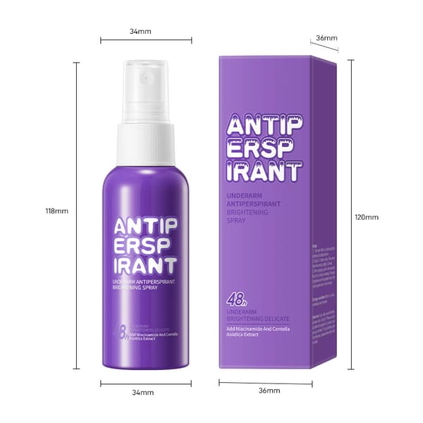 Ljusgörande antiperspirantspray för armhålor, luktkontrollerande deodorantmist, 3-pack