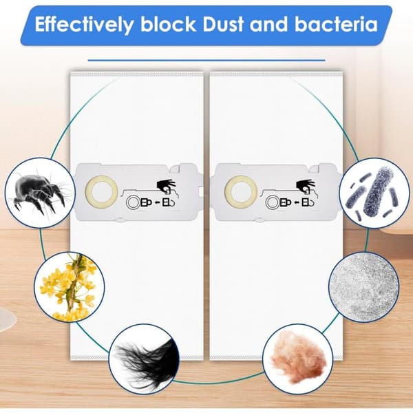 (8 stk.) 204308 Erstatningsfilterposer til CT Mini/Midi-2/5 og CT 15 støvpose
