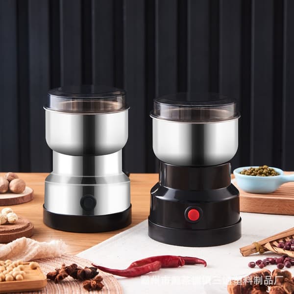 Husholdningskvern, EU-plugg 110V pulvermølle, elektrisk kaffebønner multifunksjonell matknuser