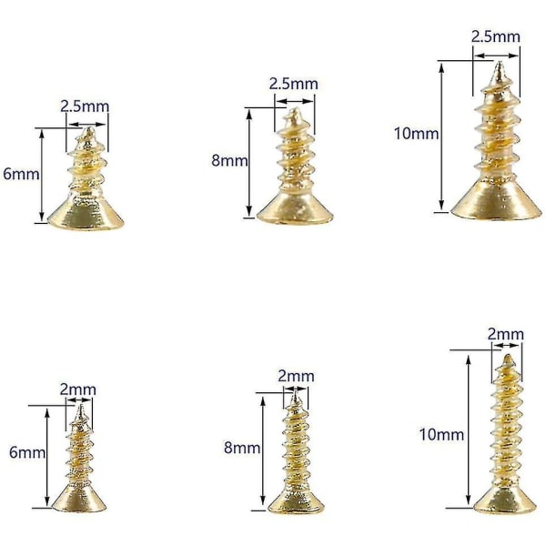 1200pcs Small Cross Flat Head Screw Self Tapping Screw Cabinet Door Hinge Hinges Diy Multifunctional Screw Electronic Accessories Micro Screw Set Gol