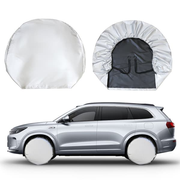 4-pack bilskydd, solskyddande anti-åldrande hjulskydd för SUV & husbil, ca 80 cm diameter däckskydd A