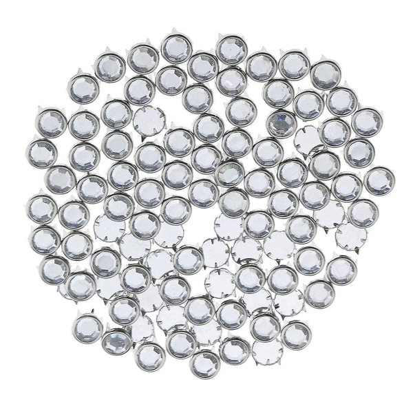 100 stykker metall sølvstjerne rhinestone naglestifter Gjør-det-selv å finne 8,5 mm