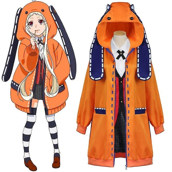 Anime Kakegurui Yomotsuki Runa Cosplay Costume Jk School Girls Uniform hættetrøje