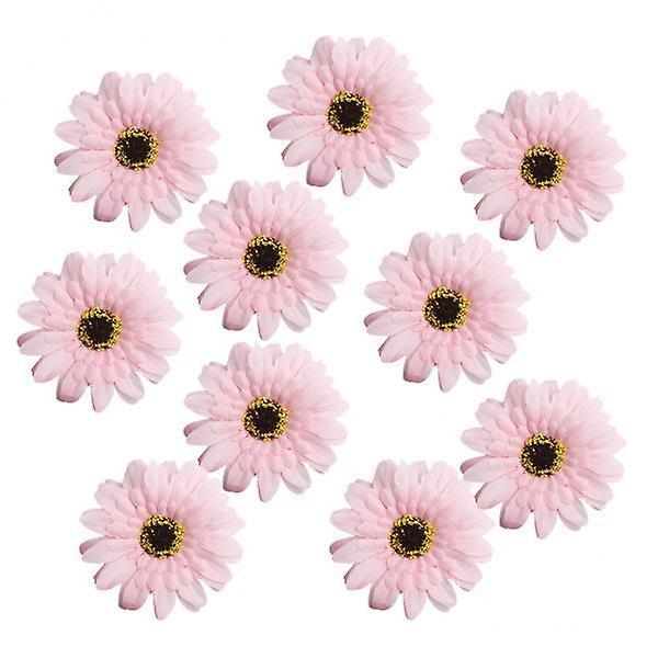 2x10 stykker kunstig Gerbera Daisy Flowers Heads For Diy Pink