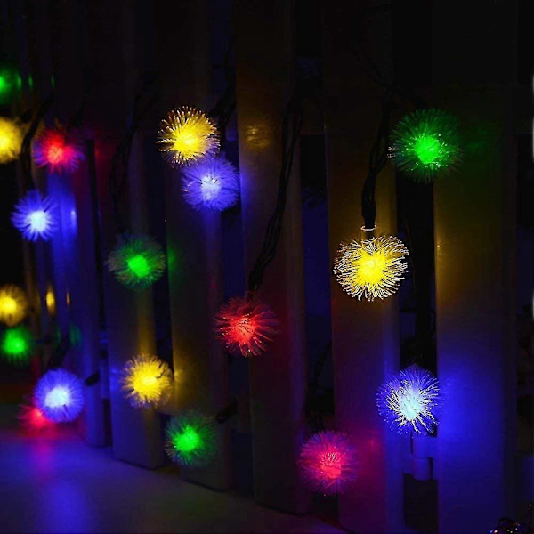 1 st Dandelion Bollsträng, 50 LED-Fairy Lights Solcellslampa Vattentät För Utomhus Trädgårdsfest (färg)