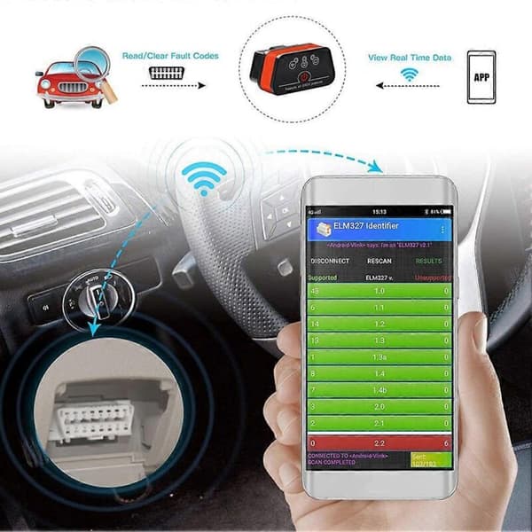 Vgate ICar2 OBD2 Bluetooth Automotive Diagnostic Tool ELM327 V2.2 til iOS/Android OBD 2