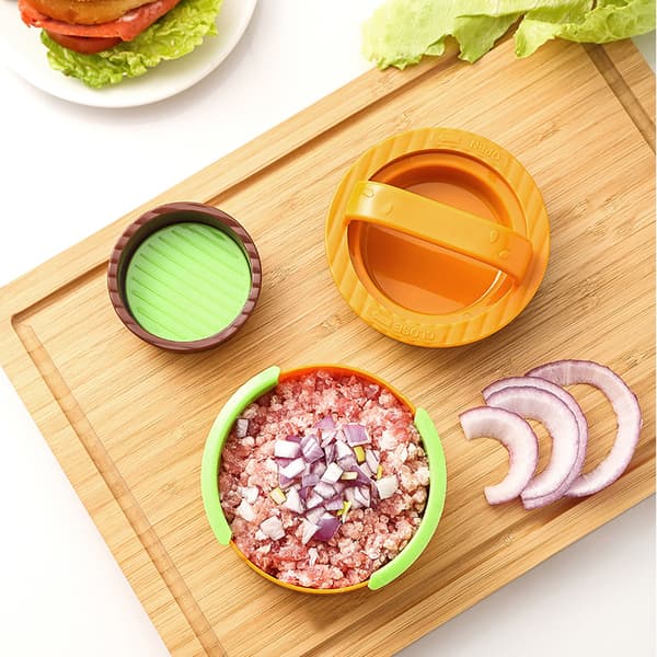 Rund Hamburger Maker Kødpresse Patty Form Sæt Multifunktionelt Køkken Kødredskab C