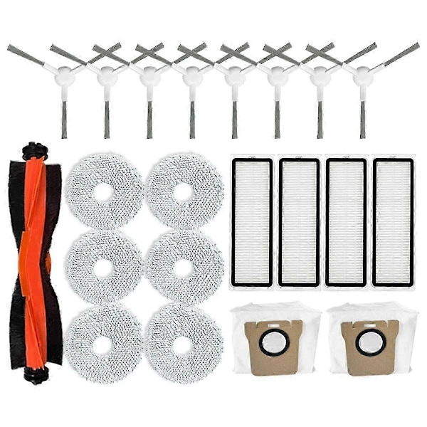 Tilbehørssæt til Xiaomi Robotstøvsuger X20+ / X20 Plus Støvsuger - Hovedsidebørste, HEPA-filter, Moppestof, Støvsugerposer