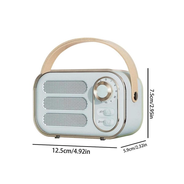 Retrokaiutin 360 Stereoefekti Bluetooth Mini Kaiutin Vintage Radio Kodinsisustus Äänilaatikko Ulkokäyttöön Valkoinen