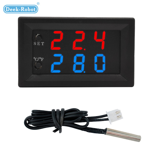 W2809 digitalt dobbelt display termostat temperaturregulator inkubator kæledyrshus intelligent vandtæt NTC temperaturkontrolinstrument