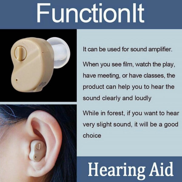 Minidigitaaliset kuulokojeet korvassa Äänenvahvistin eläkeläisille