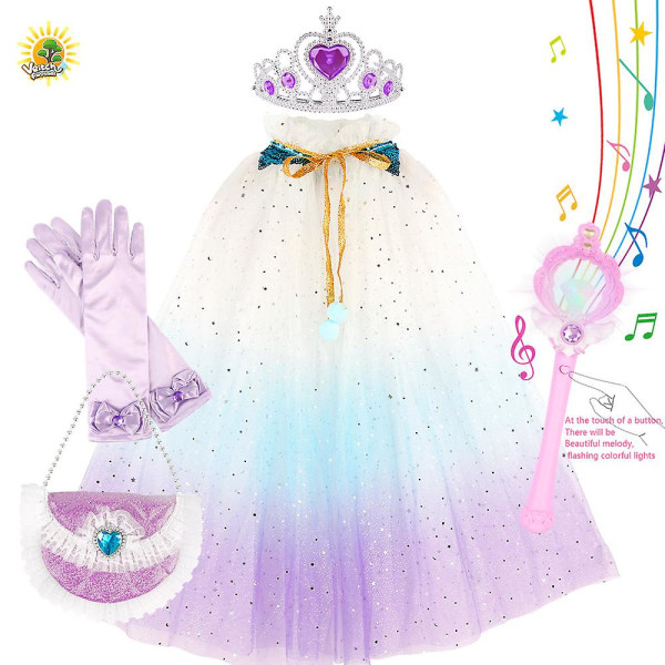 Vicky's Fairy Wand Princess Cloak Girls Födelsedagspresent Tillbehör Set Barnleksaker