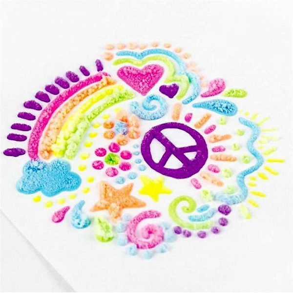 Magic Puffy Pens Sett - 6 Neonfarger Popcorn Pen med 3D Blekk Varme og Se Kunst Vokse Morsomt