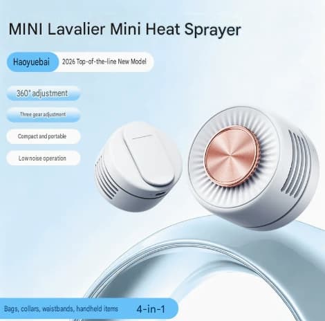 Ny Mini Bladløs Klipsventilator 360° Roterbar Høy Vind Bærbar Utendørs Sirkulasjonsventilator C
